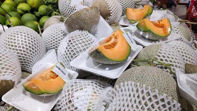 cantaloupe at grocery store