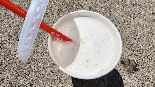Blended Boston Cooler with Vernors ginger ale and vanilla ice cream