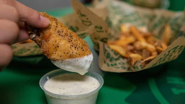Wingstop chicken wing in ranch