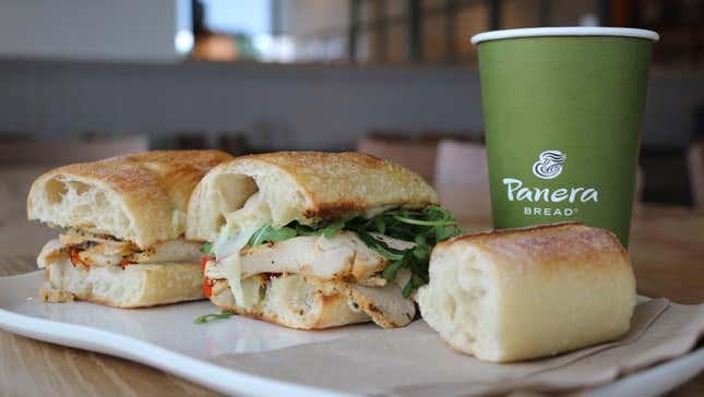 Panera sandwiches and coffee