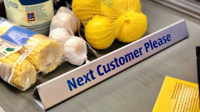 ALDI checkout line