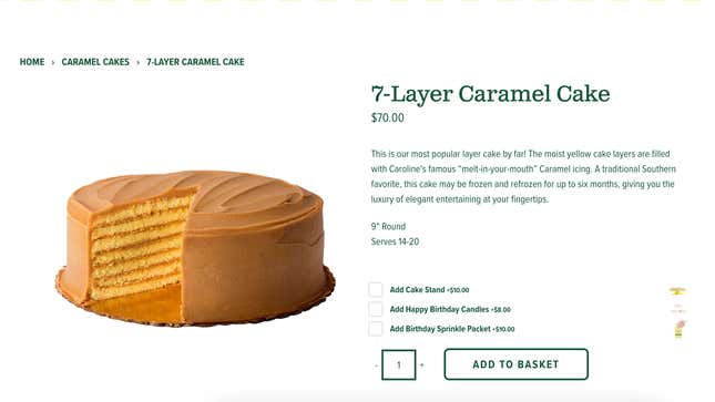 Caroline's Cakes 7-Layer Caramel Cake