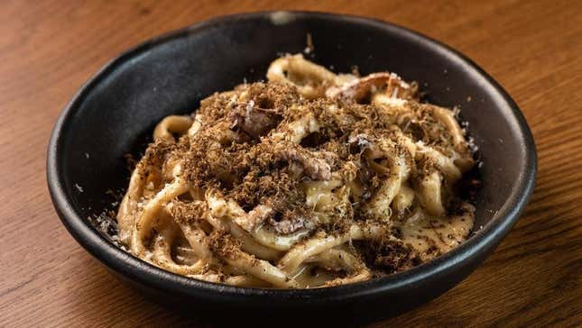 Bowl of Sourdough Bucatini pasta