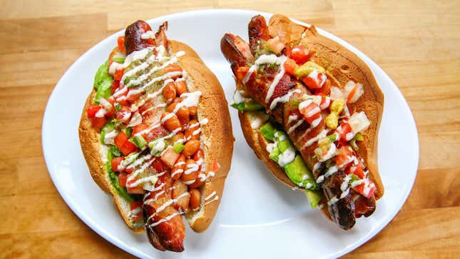 sonoran hot dog on plate