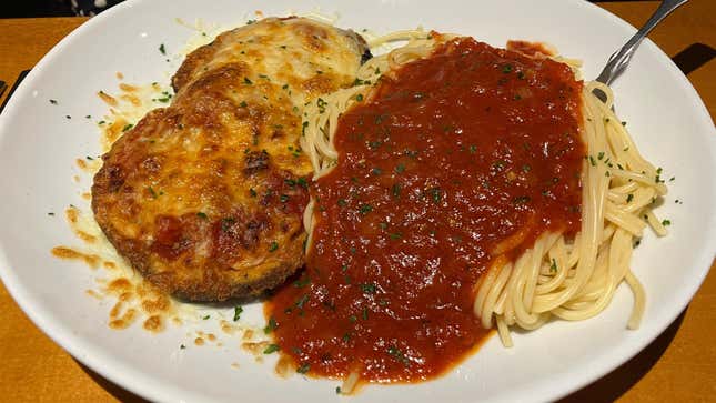 Eggplant Parmesan at Olive Garden restaurant