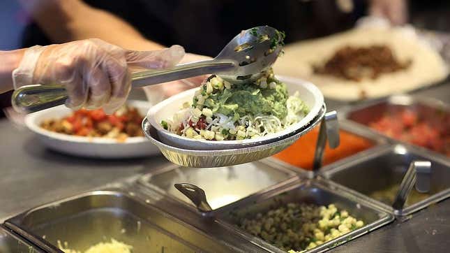 Chipotle order being assembled