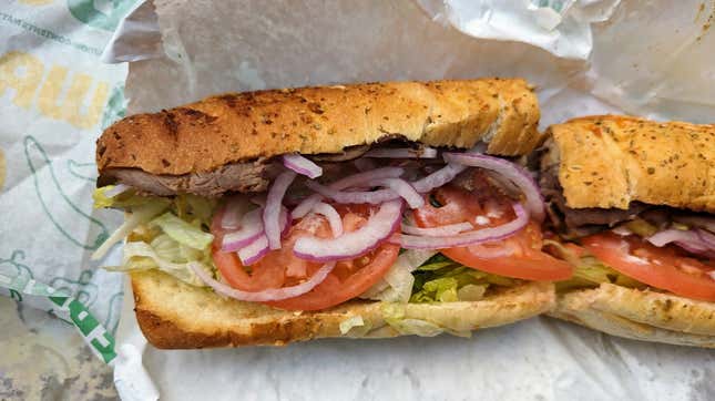 Subway sandwich with beef
