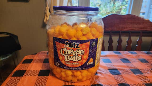 Utz Cheese Balls in giant tub