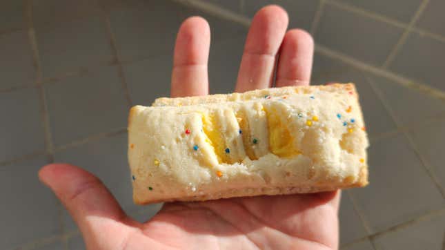 McDonald's Holiday Pie held in hand to show size