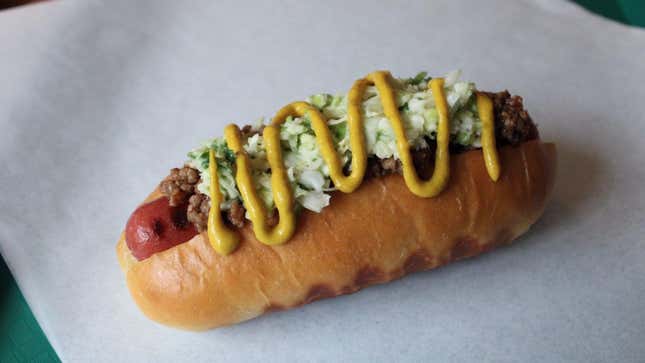 cole slaw on hot dog
