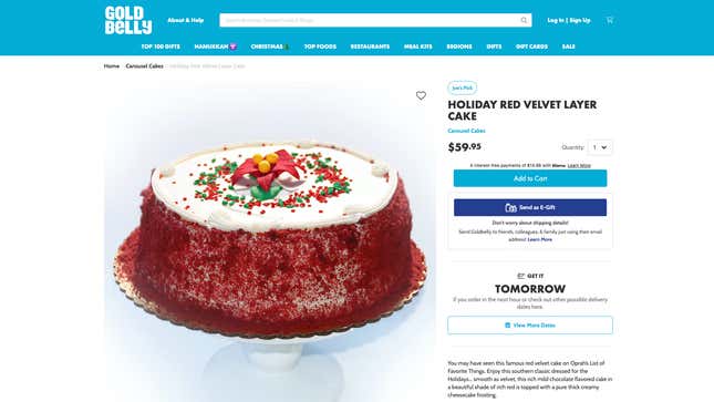 Carousel Cakes Goldbelly ordering page