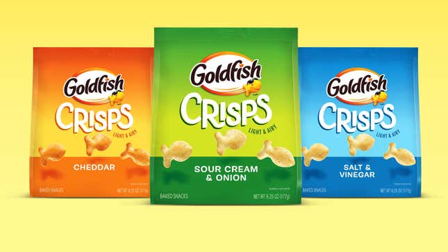 Goldfish Crisps in three flavors