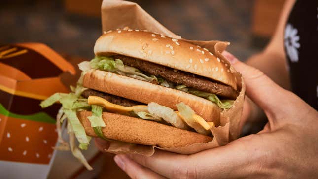 hand holding big mac