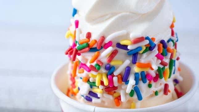 ice cream cone with sprinkles