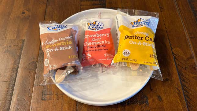 White Castle's three desserts on a stick