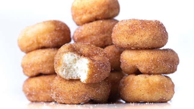 cinnamon powdered sugar doughnuts